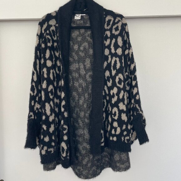 Anthropologie Akemi + Kin Louise Leopard Print Cardigan Sweater - Picture 2 of 10